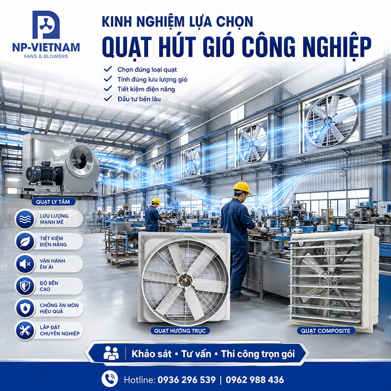 Kinh nghiệm lựa chọn quạt hút gió công nghiệp