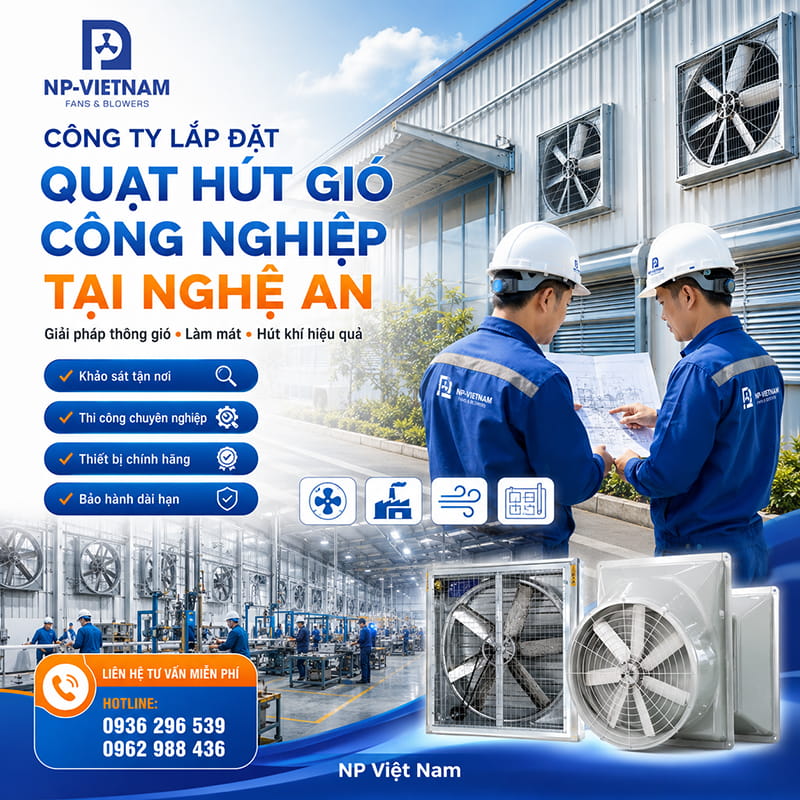 Công ty lắp đặt quạt hút gió công nghiệp tại Nghệ An