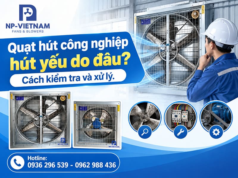 Quạt hút công nghiệp hút yếu do đâu? Cách kiểm tra và xử lý