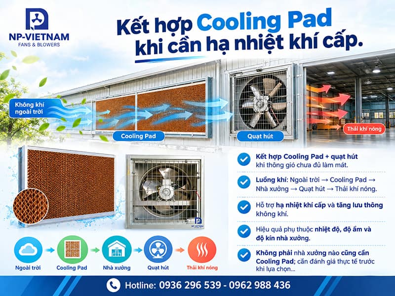 Kết hợp Cooling Pad khi cần hạ nhiệt khí cấp