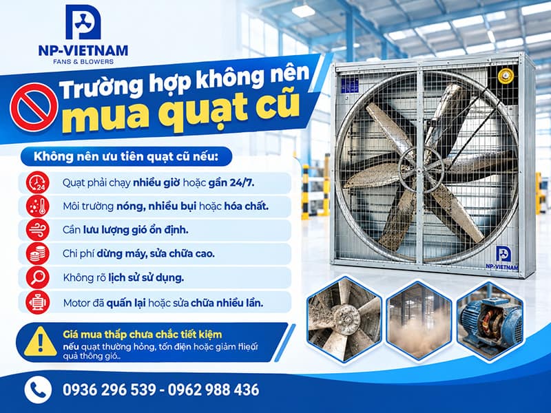 Trường hợp không nên mua quạt cũ