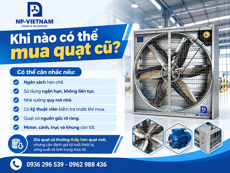 Có nên mua quạt hút công nghiệp cũ không?