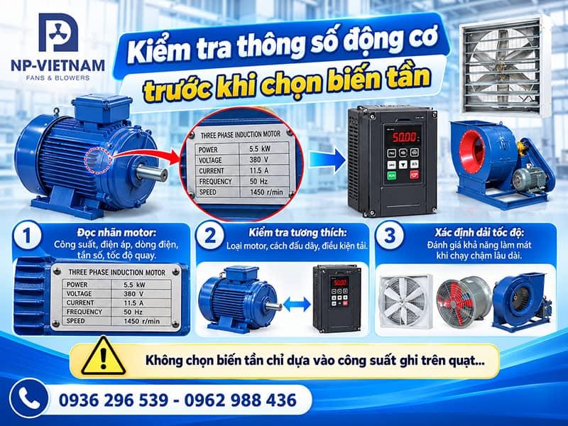 Kiểm tra thông số động cơ trước khi chọn biến tần
