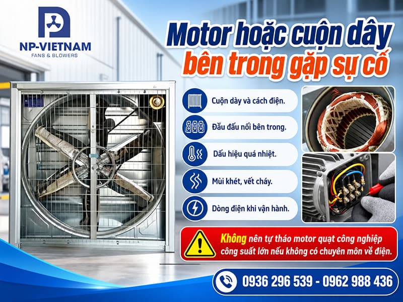 Motor hoặc cuộn dây bên trong gặp sự cố